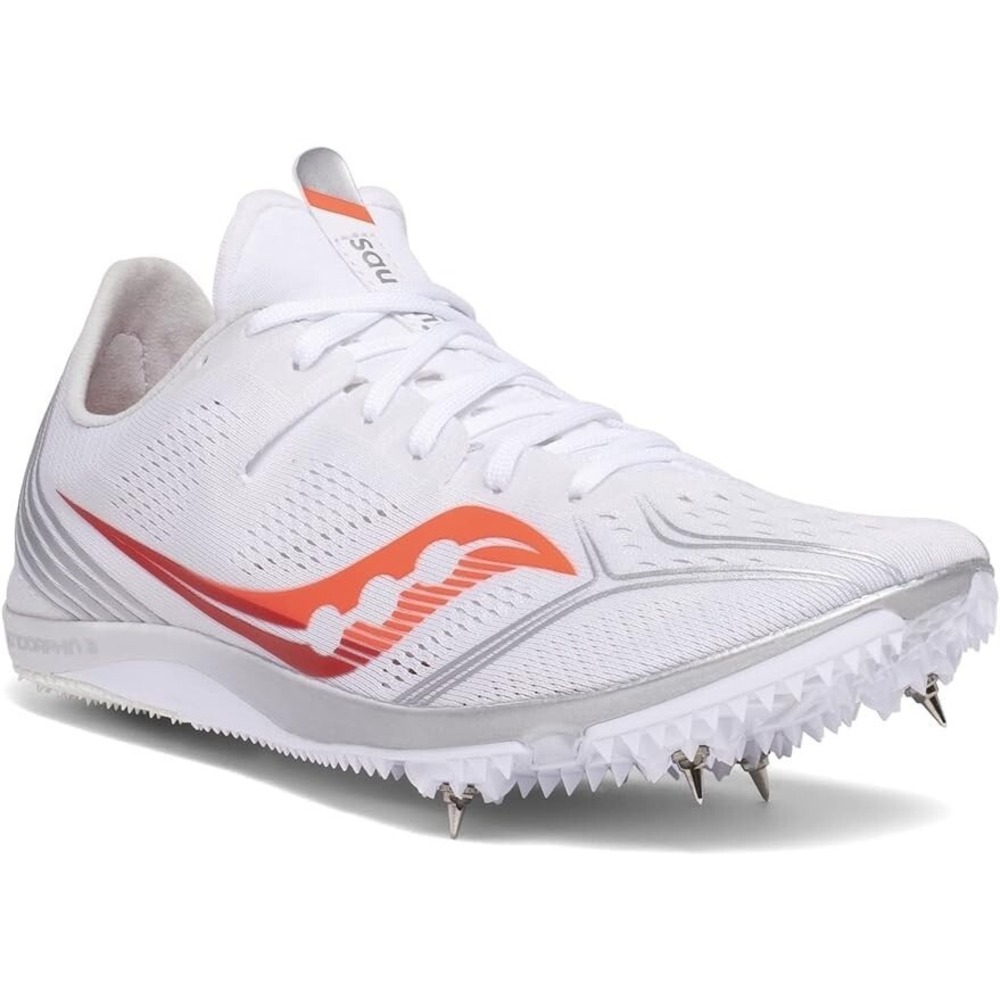 Saucony®‎ (Women's 10.5) Endorphin™ 3 Distance Track Spike, White/Vizired - $120